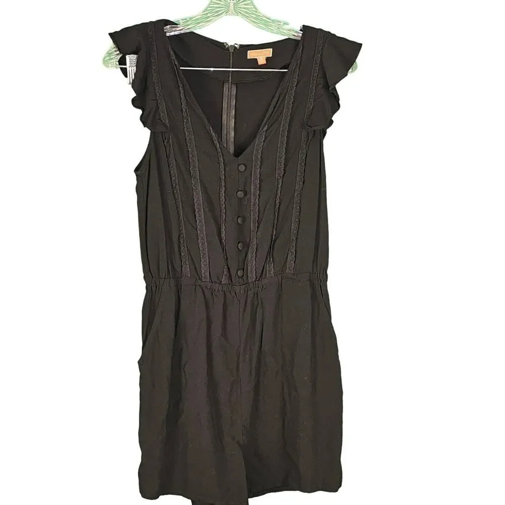 Modcloth Womens Black Short Romper Medium